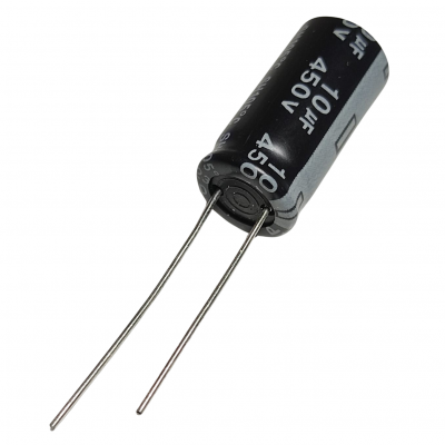 Capacitor Electrolítico 10uF 450V 105° 10x20mm CE-10uF-450V
