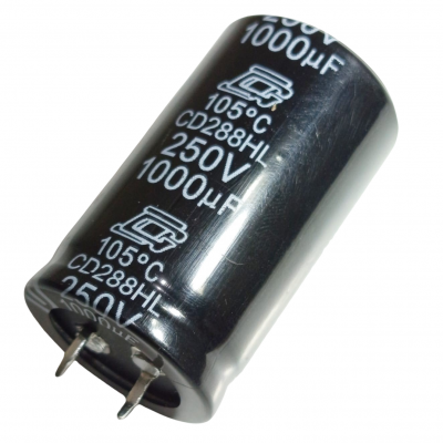 Capacitor Electrolítico 1000uF 250V 25X50mm 105°  CE-1000uF-250V 
