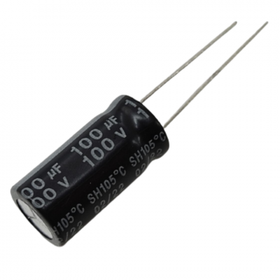 Capacitor Electrolítico 100uF 100V 105° 20X10mm CE-100uF/100V 
