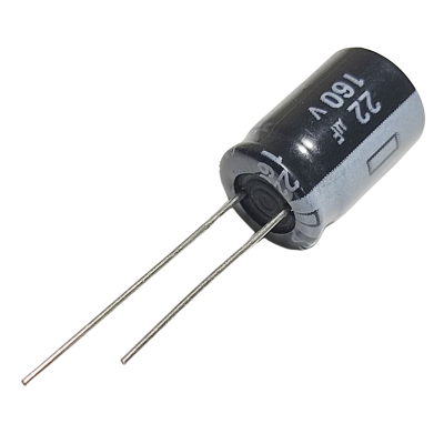 Capacitor Electrolítico  22uF 160V 10X15mm 105° CE-22uF-160V