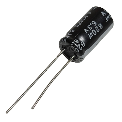 Capacitor Electrolítico 820uF 6.3V 105° 8X15mm CE-820uF-6.3V