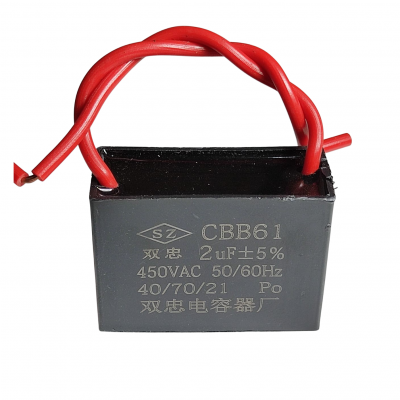 Capacitor Metal Film CBB61 2uF 450V 60Hz CP-2uF-450V