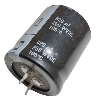 Capacitor Electrolítico 820uF 250V 105  30X35 CE-820uF-250V
