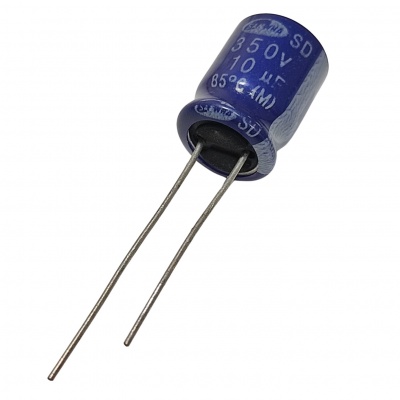 Capacitor Electrolitico 10uF 350V 85°  10X13mm CE-10uF-350V